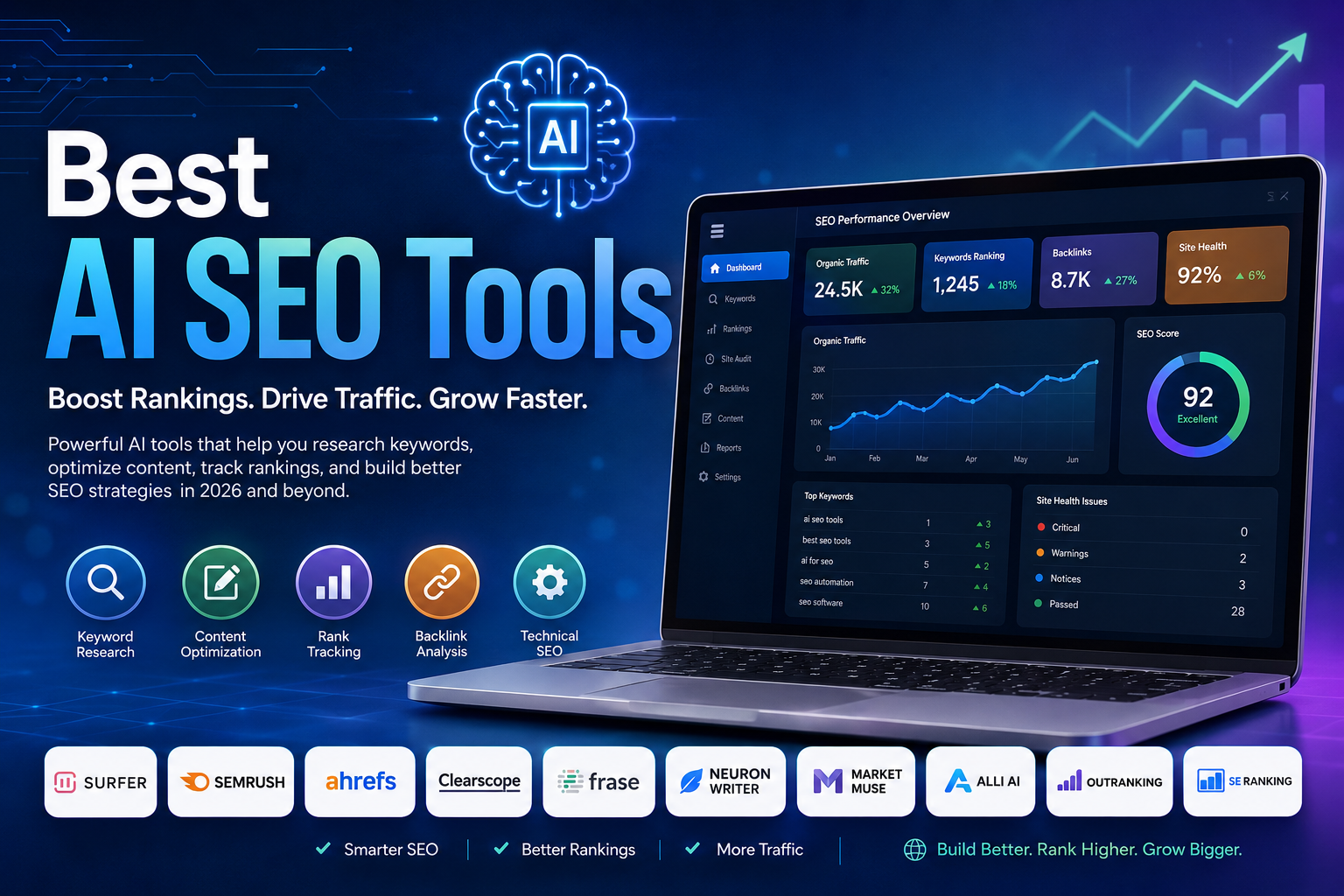 Best AI SEO Tools in 2026 (Top Free & Paid SEO Software)