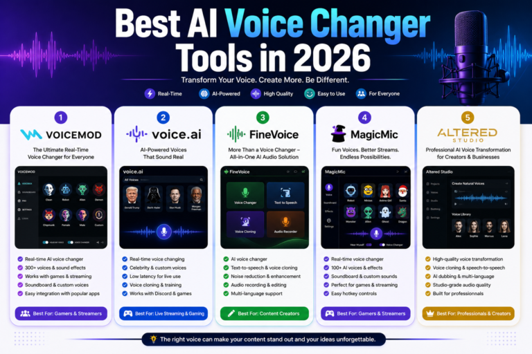 Best AI Voice Changer Tools in 2026 (Top 5 AI Voice Modifiers)
