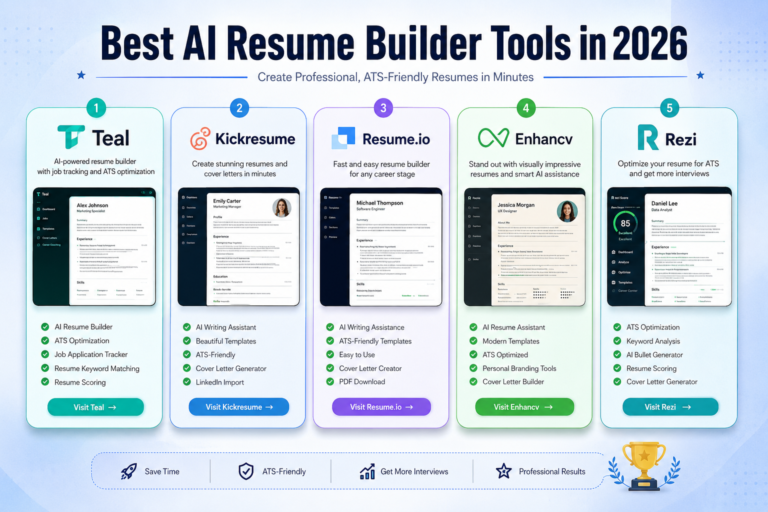 Best AI Resume Builder Tools in 2026 (Top 5 AI Resume Makers)