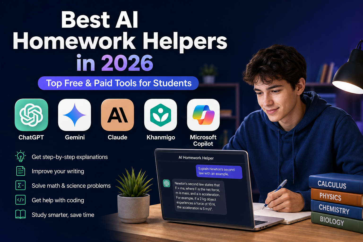 Best AI Homework Helpers in 2026 (Top Free & Paid Tools)