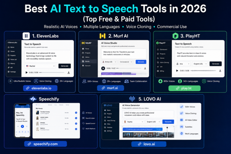 Best AI Text to Speech Tools in 2026 (Top Free & Paid Software)