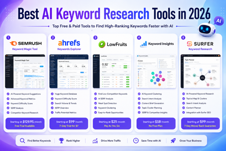Best AI Keyword Research Tools in 2026 (Top Free & Paid Tools)