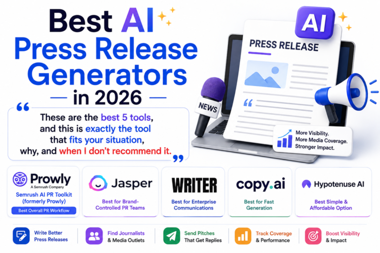 Best AI Press Release Generators in 2026 (Top 5 Tools)