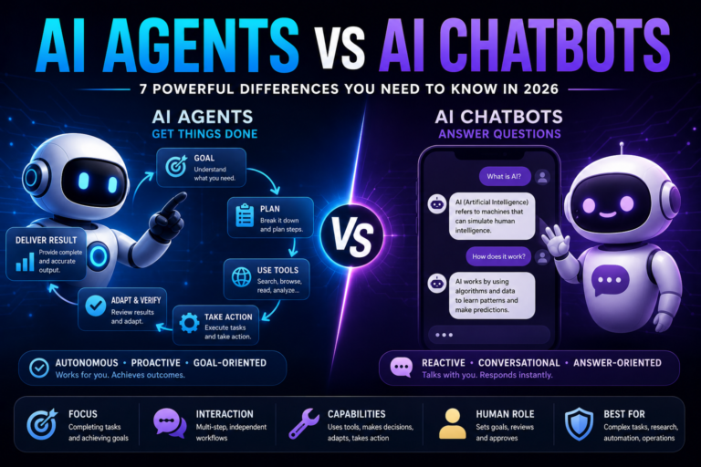 AI Agents vs AI Chatbots: 7 Powerful Differences You Need to Know in 2026