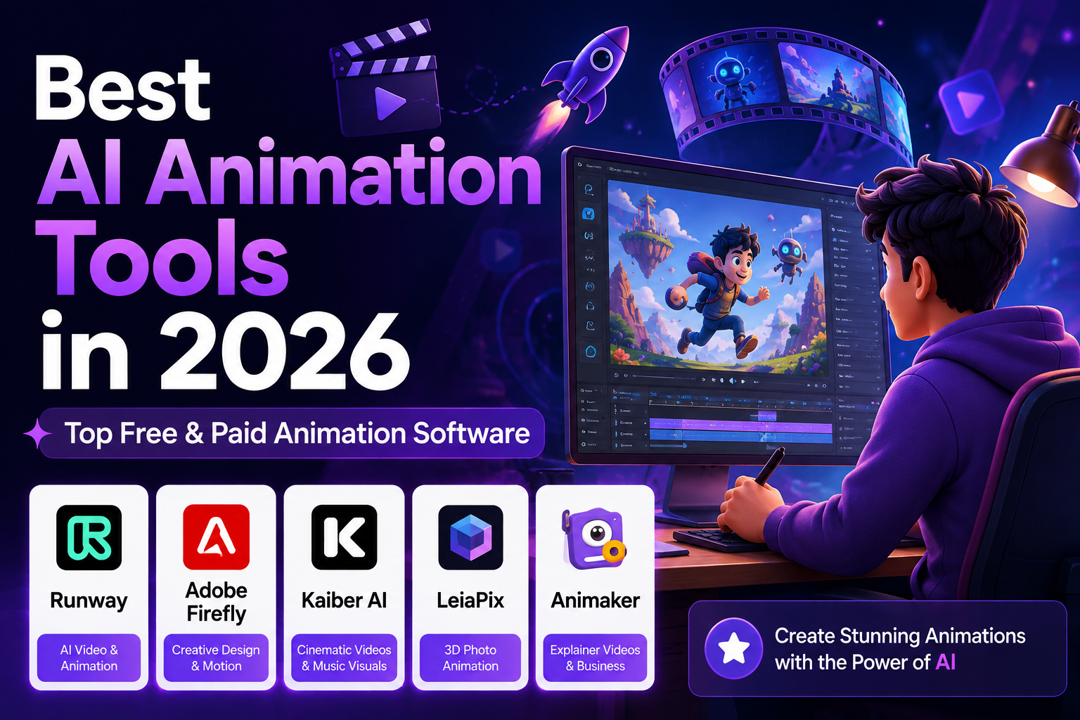 Best AI Animation Tools in 2026 (Top Free & Paid Animation Software)