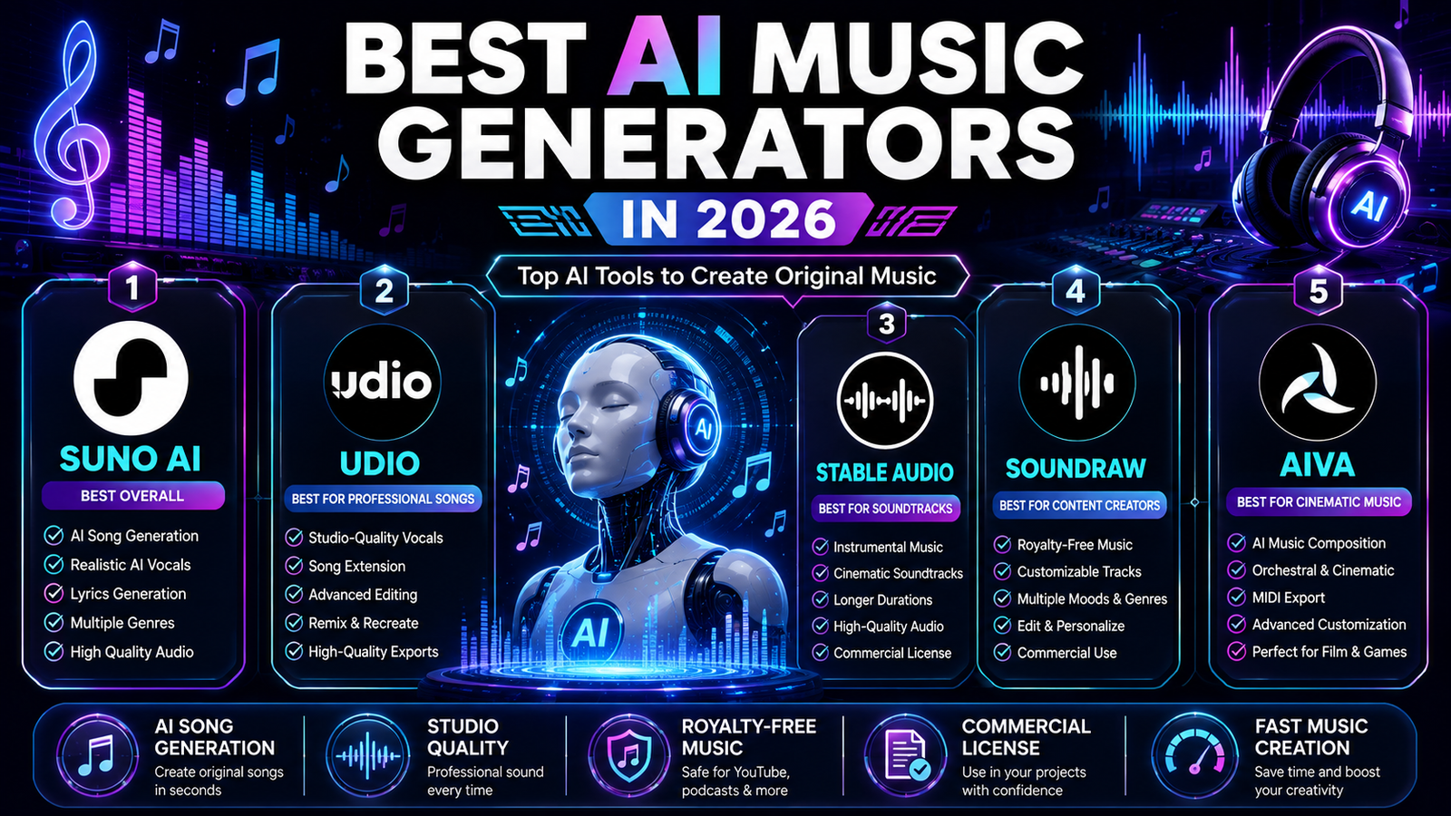Best AI Music Generators in 2026 (Create Original Music with AI)
